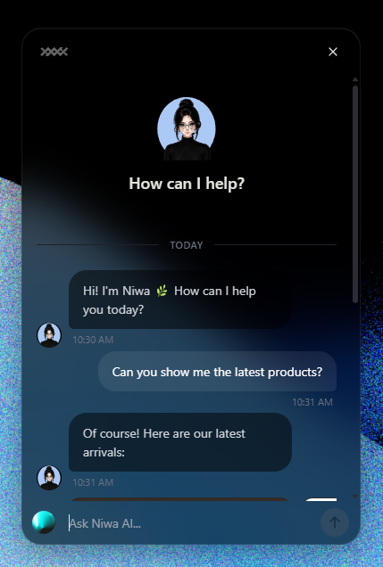 Niwa AI chat interface for store operations