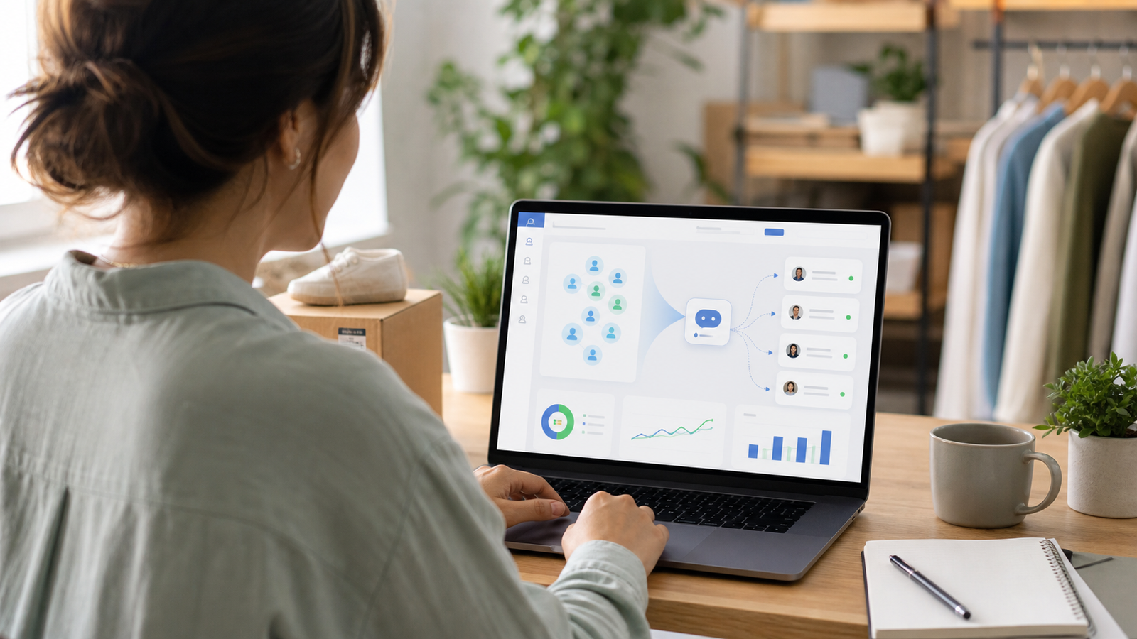 AI chat assistant dashboard capturing ecommerce website visitors as leads