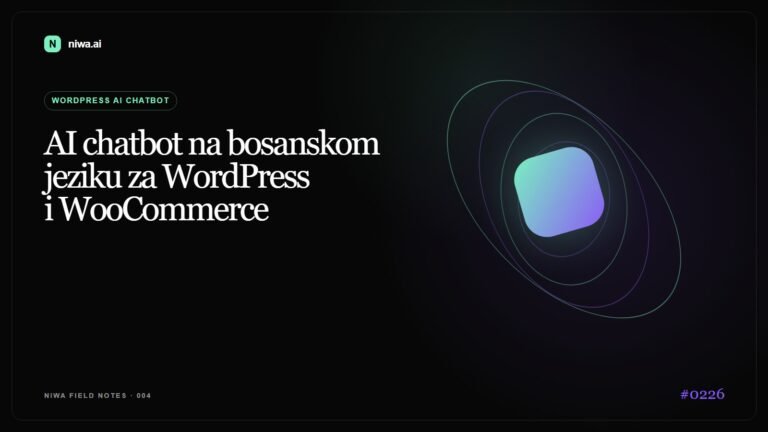 AI chatbot na bosanskom jeziku za WordPress i WooCommerce — Niwa AI visual guide
