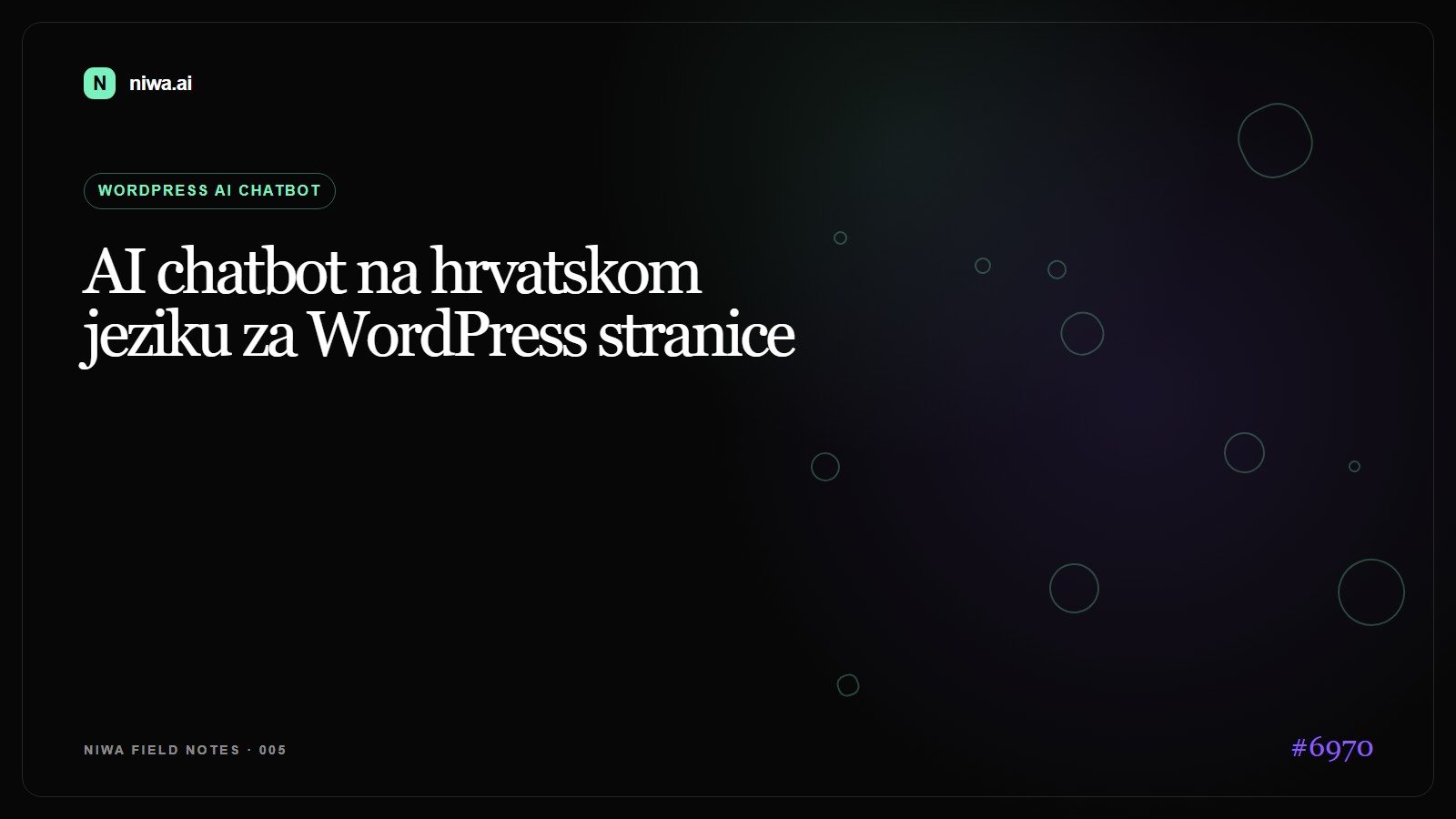 AI chatbot na hrvatskom jeziku za WordPress stranice — Niwa AI visual guide