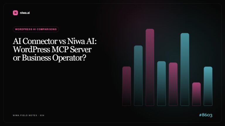 AI Connector vs Niwa AI: WordPress MCP Server or Business Operator? — Niwa AI visual guide