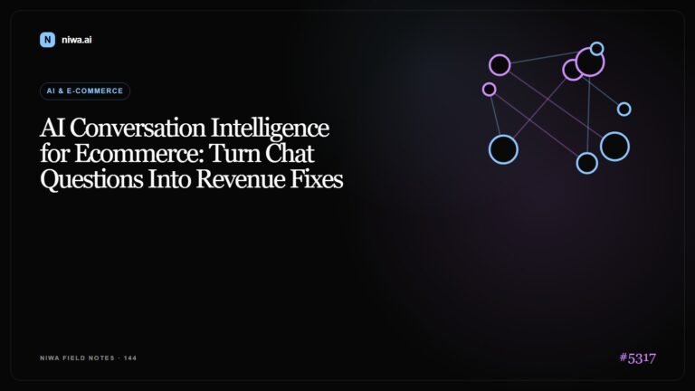 AI Conversation Intelligence for Ecommerce: Turn Chat Questions Into Revenue Fixes — Niwa AI visual guide