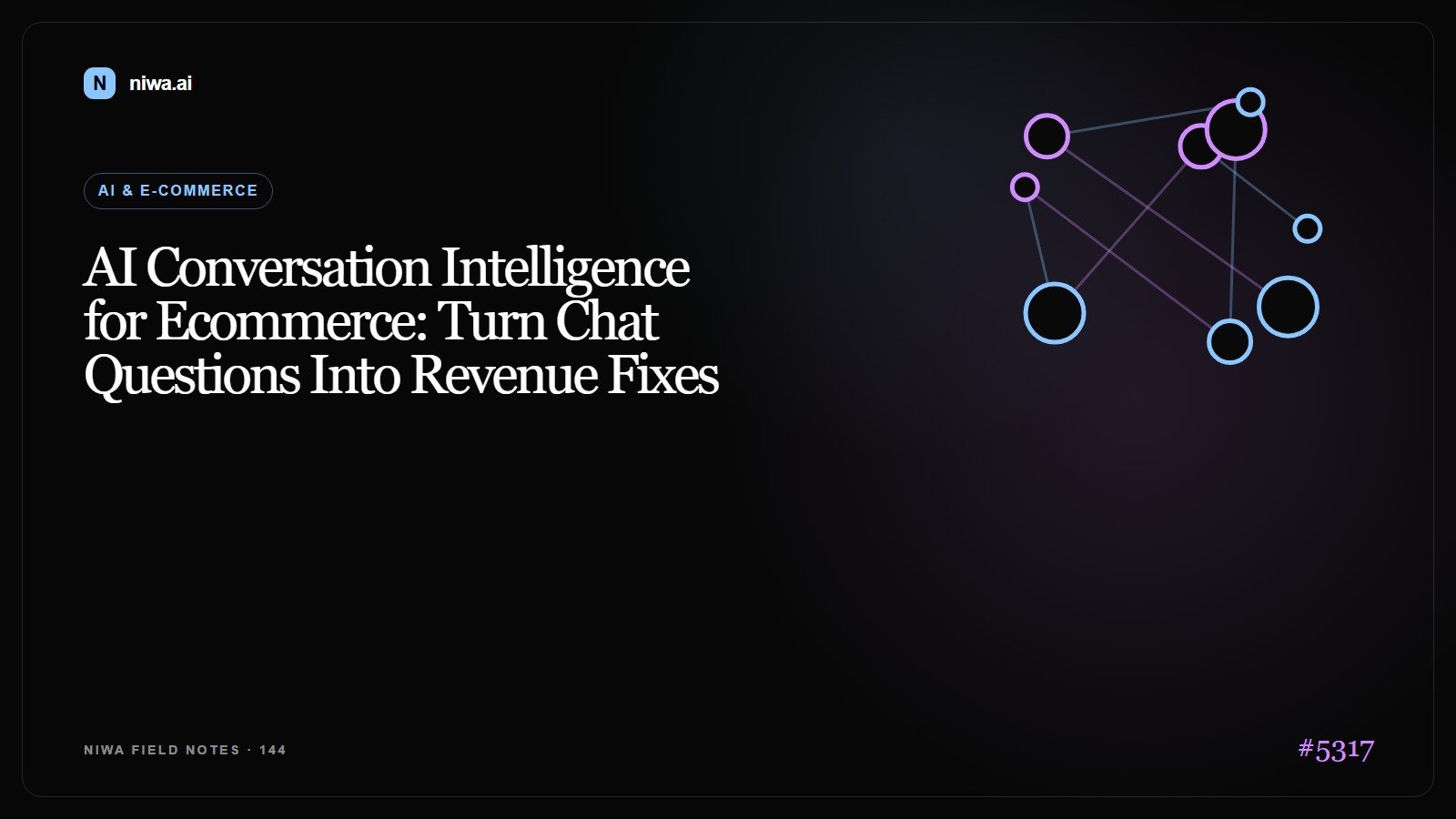 AI Conversation Intelligence for Ecommerce: Turn Chat Questions Into Revenue Fixes — Niwa AI visual guide