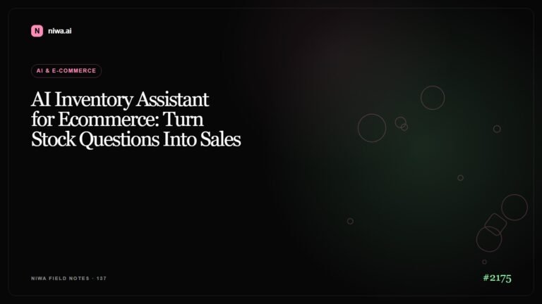 AI Inventory Assistant for Ecommerce: Turn Stock Questions Into Sales — Niwa AI visual guide