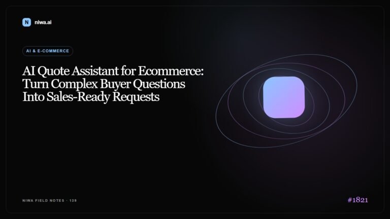 AI Quote Assistant for Ecommerce: Turn Complex Buyer Questions Into Sales-Ready Requests — Niwa AI visual guide