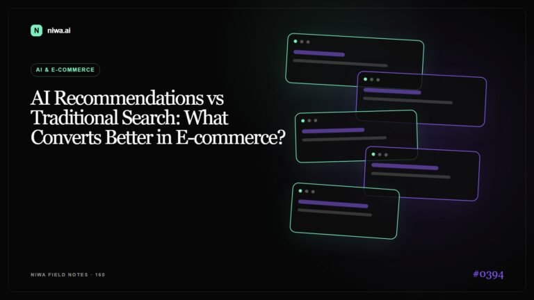 AI Recommendations vs Traditional Search: What Converts Better in E-commerce? — Niwa AI visual guide