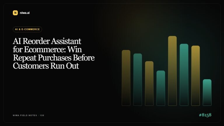 AI Reorder Assistant for Ecommerce: Win Repeat Purchases Before Customers Run Out — Niwa AI visual guide