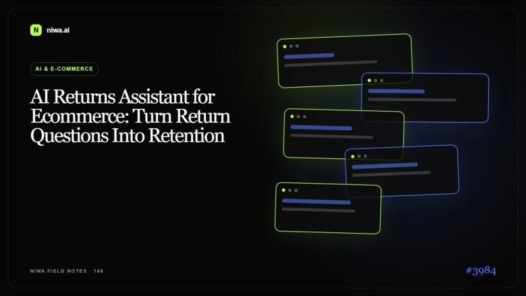 AI Returns Assistant for Ecommerce: Turn Return Questions Into Retention — Niwa AI visual guide
