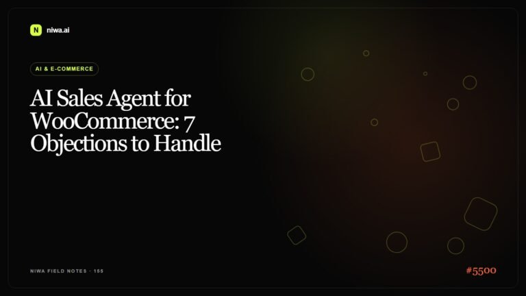 AI Sales Agent for WooCommerce: 7 Objections to Handle — Niwa AI visual guide