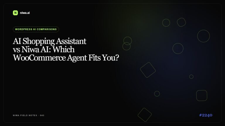 AI Shopping Assistant vs Niwa AI: Which WooCommerce Agent Fits You? — Niwa AI visual guide