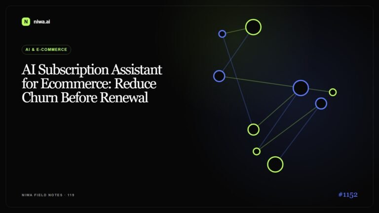 AI Subscription Assistant for Ecommerce: Reduce Churn Before Renewal — Niwa AI visual guide