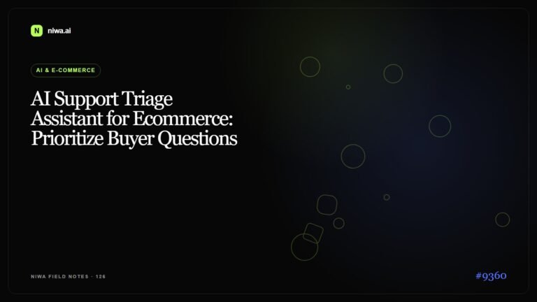AI Support Triage Assistant for Ecommerce: Prioritize Buyer Questions — Niwa AI visual guide