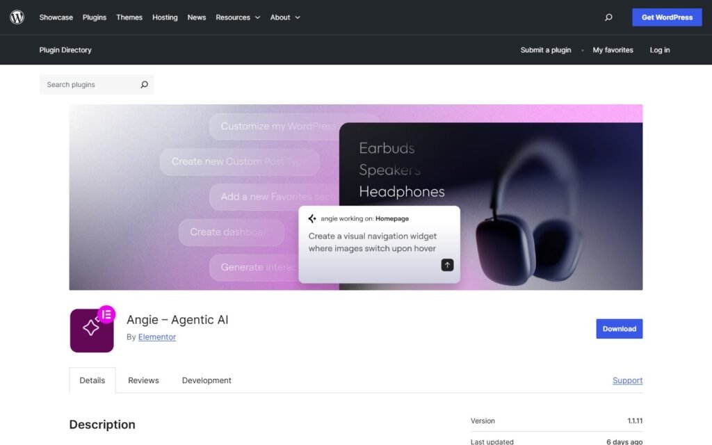 Angie vs Niwa AI: WordPress Developer Agent or Business Operator?: official wordpress.org website screenshot