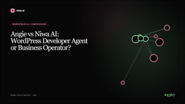 Angie vs Niwa AI: WordPress Developer Agent or Business Operator? — Niwa AI visual guide