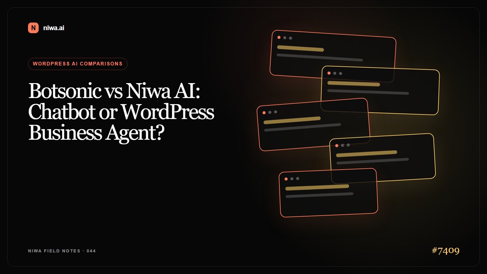 Botsonic vs Niwa AI: Chatbot or WordPress Business Agent? — Niwa AI visual guide
