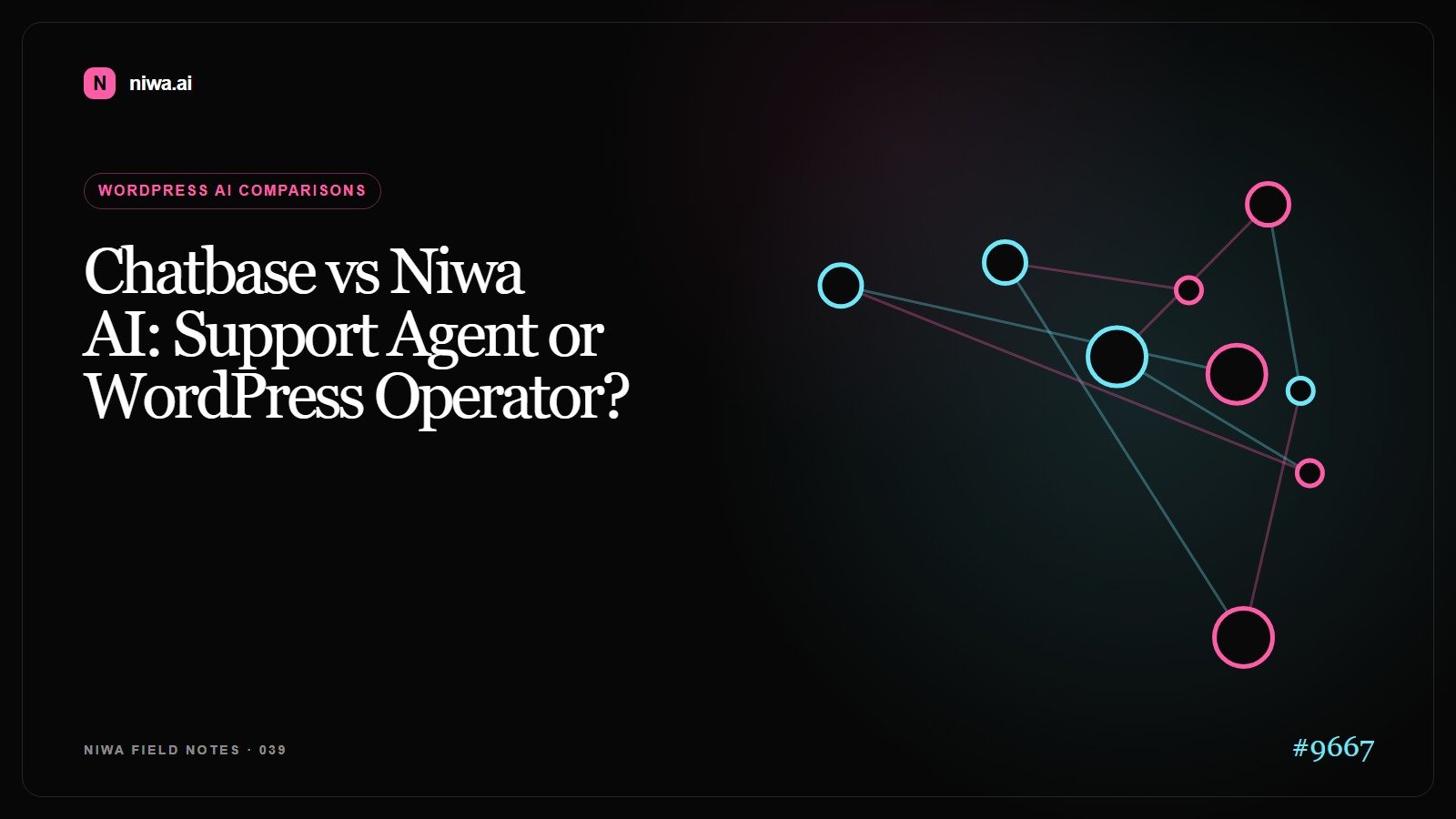 Chatbase vs Niwa AI: Support Agent or WordPress Operator? — Niwa AI visual guide