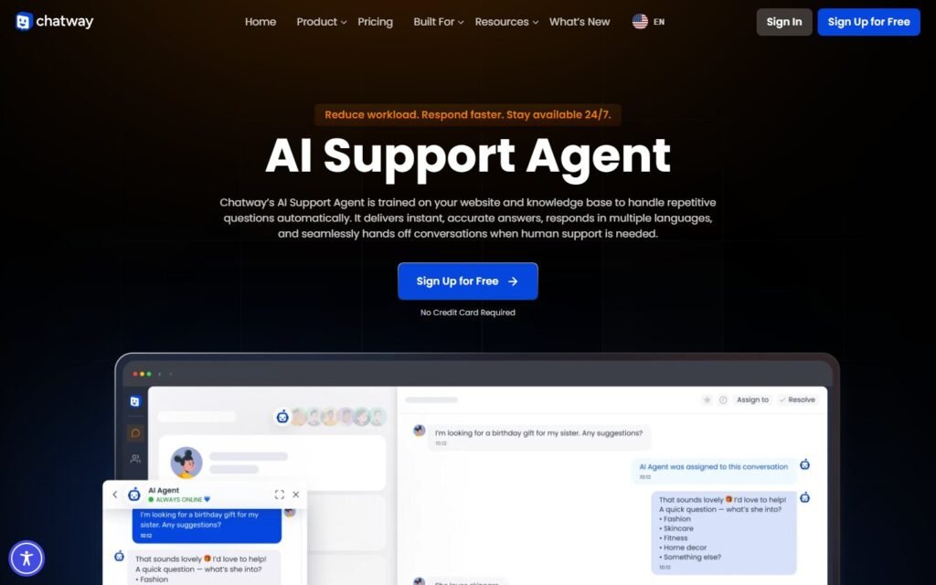 Chatway vs Niwa AI: Support Agent or WordPress Business Operator?: official chatway.app website screenshot