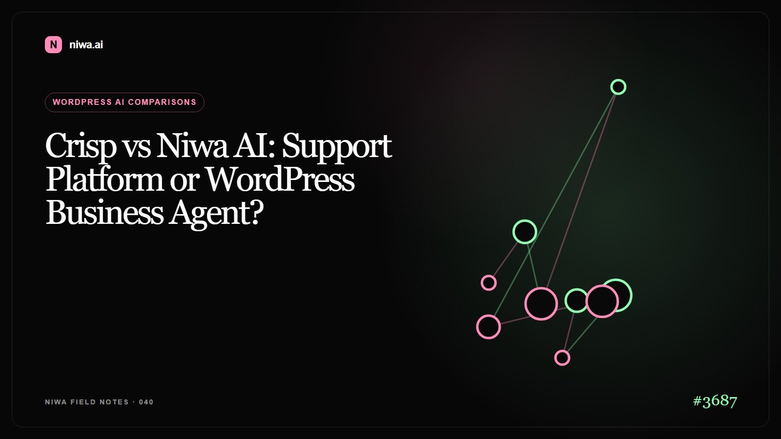 Crisp vs Niwa AI: Support Platform or WordPress Business Agent? — Niwa AI visual guide
