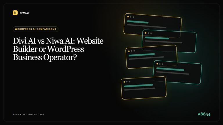 Divi AI vs Niwa AI: Website Builder or WordPress Business Operator? — Niwa AI visual guide