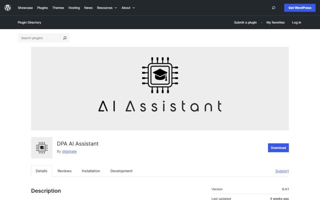 DPA AI Assistant vs Niwa AI: Content Creator or WordPress Business Agent?: official wordpress.org website screenshot