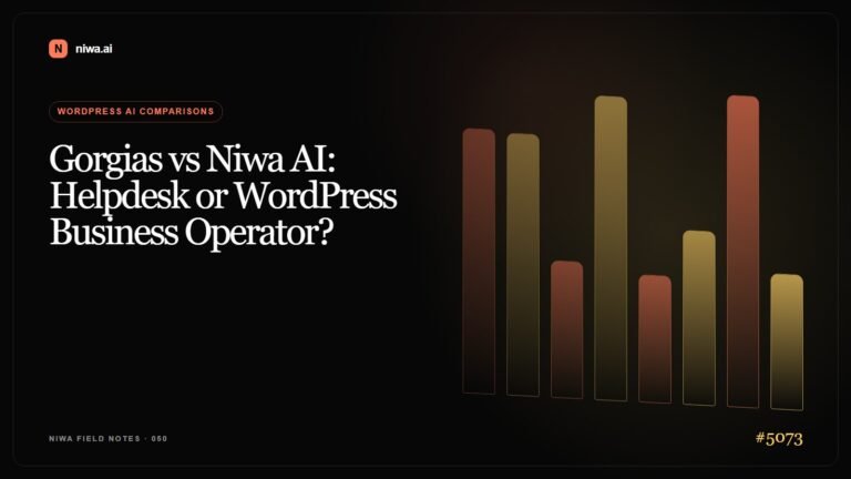 Gorgias vs Niwa AI: Helpdesk or WordPress Business Operator? — Niwa AI visual guide