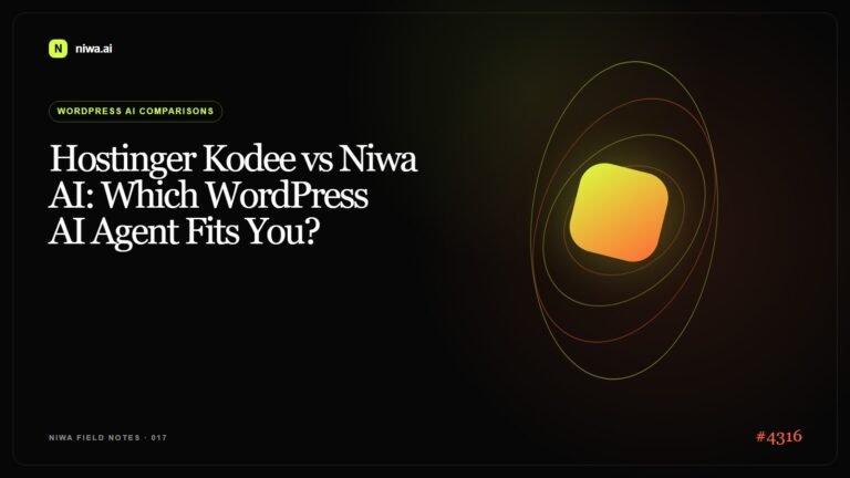 Hostinger Kodee vs Niwa AI: Which WordPress AI Agent Fits You? — Niwa AI visual guide