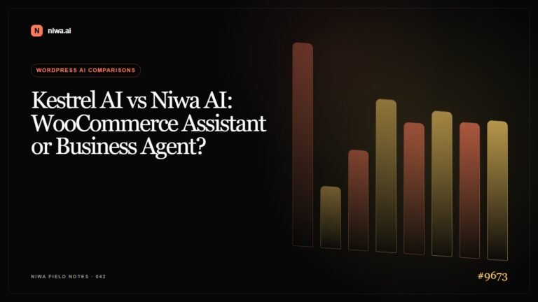 Kestrel AI vs Niwa AI: WooCommerce Assistant or Business Agent? — Niwa AI visual guide