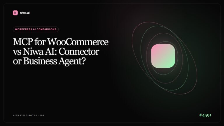 MCP for WooCommerce vs Niwa AI: Connector or Business Agent? — Niwa AI visual guide