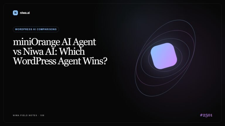 miniOrange AI Agent vs Niwa AI: Which WordPress Agent Wins? — Niwa AI visual guide