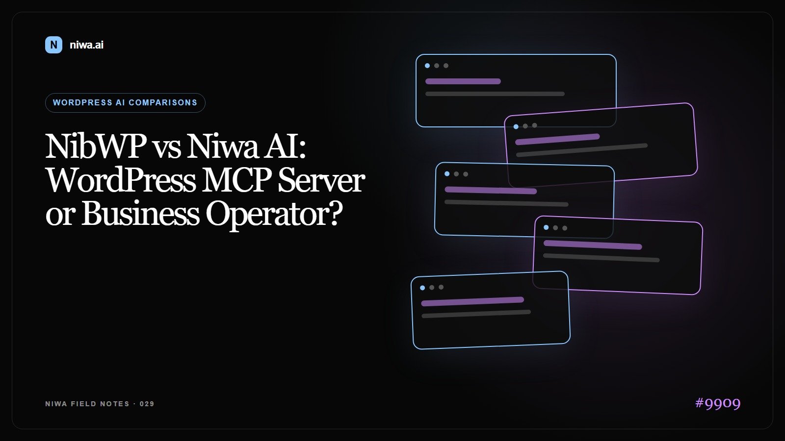 NibWP vs Niwa AI: WordPress MCP Server or Business Operator? — Niwa AI visual guide