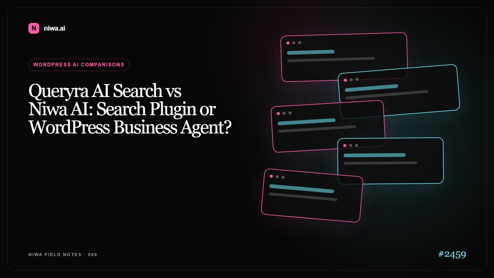 Queryra AI Search vs Niwa AI: Search Plugin or WordPress Business Agent? — Niwa AI visual guide