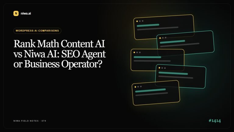Rank Math Content AI vs Niwa AI: SEO Agent or Business Operator? — Niwa AI visual guide