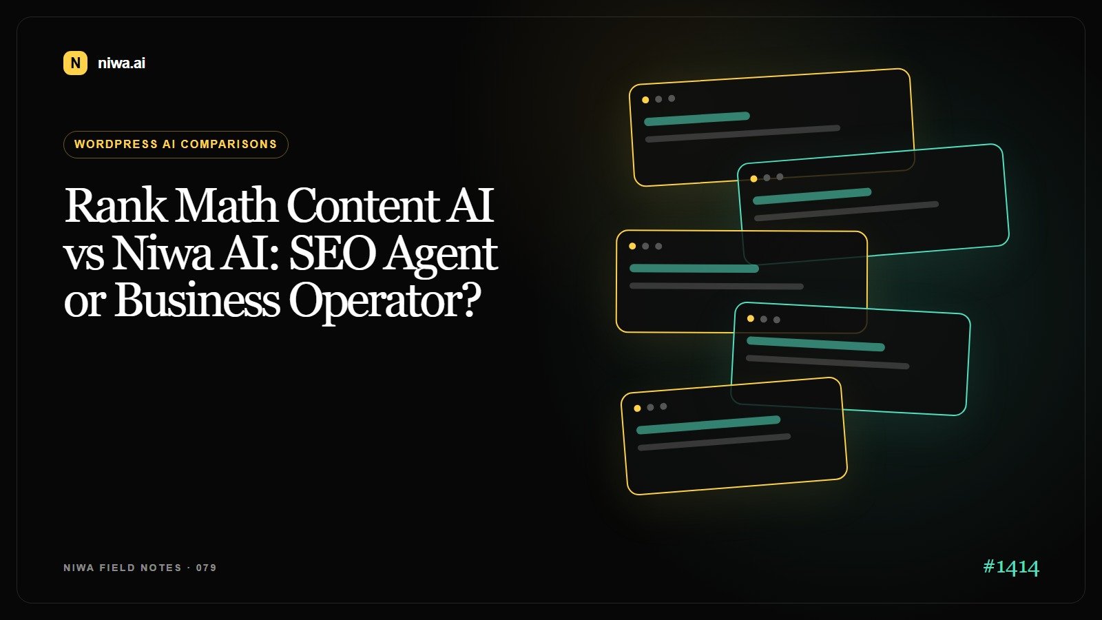 Rank Math Content AI vs Niwa AI: SEO Agent or Business Operator? — Niwa AI visual guide