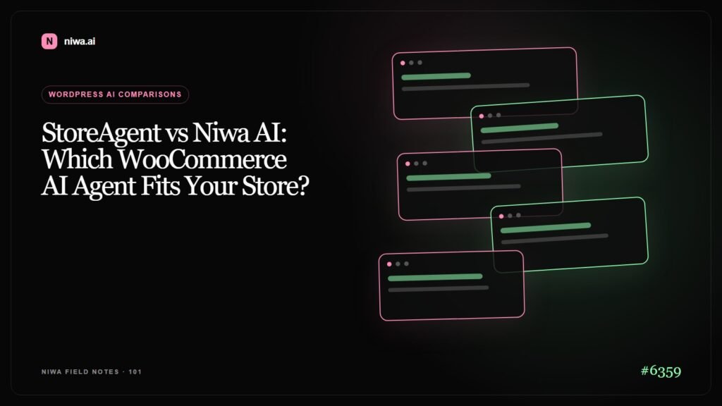 StoreAgent vs Niwa AI: Which WooCommerce AI Agent Fits Your Store? — Niwa AI visual guide