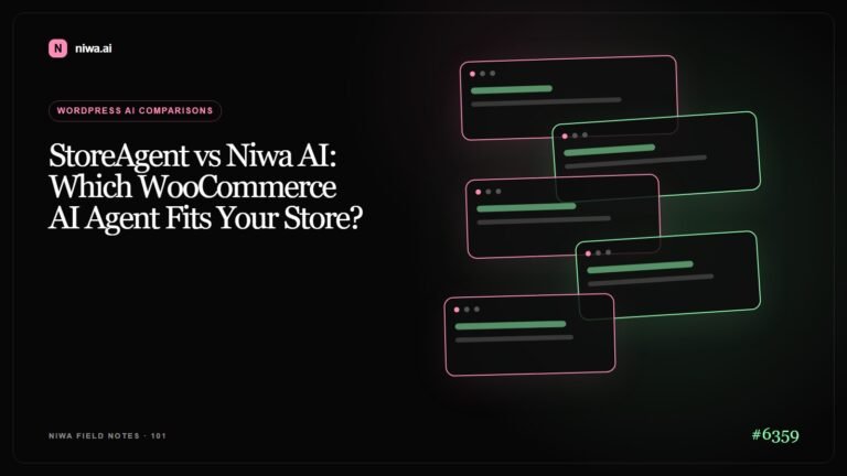 StoreAgent vs Niwa AI: Which WooCommerce AI Agent Fits Your Store? — Niwa AI visual guide