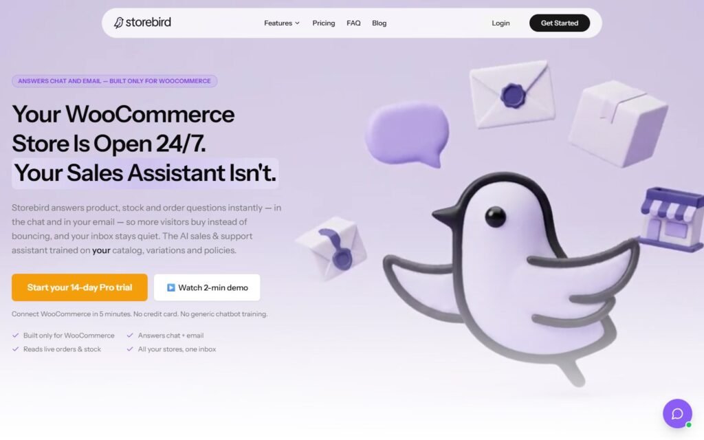 Storebird vs Niwa AI: WooCommerce Chatbot or Business Operator?: official storebird.ai website screenshot