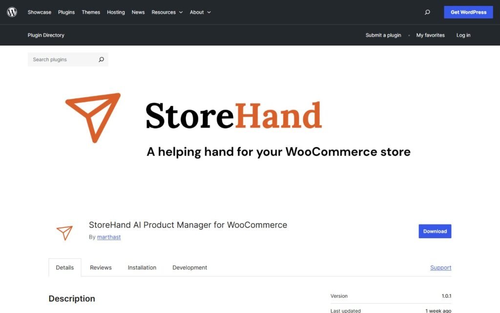 StoreHand AI vs Niwa AI: Product Manager or Business Agent?: official wordpress.org website screenshot