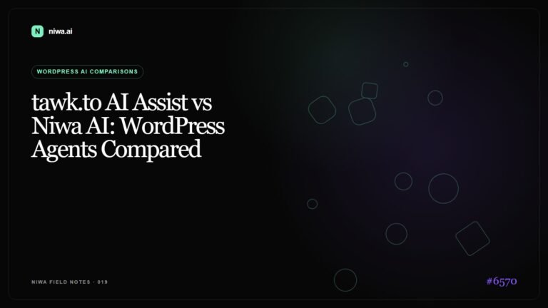 tawk.to AI Assist vs Niwa AI: WordPress Agents Compared — Niwa AI visual guide