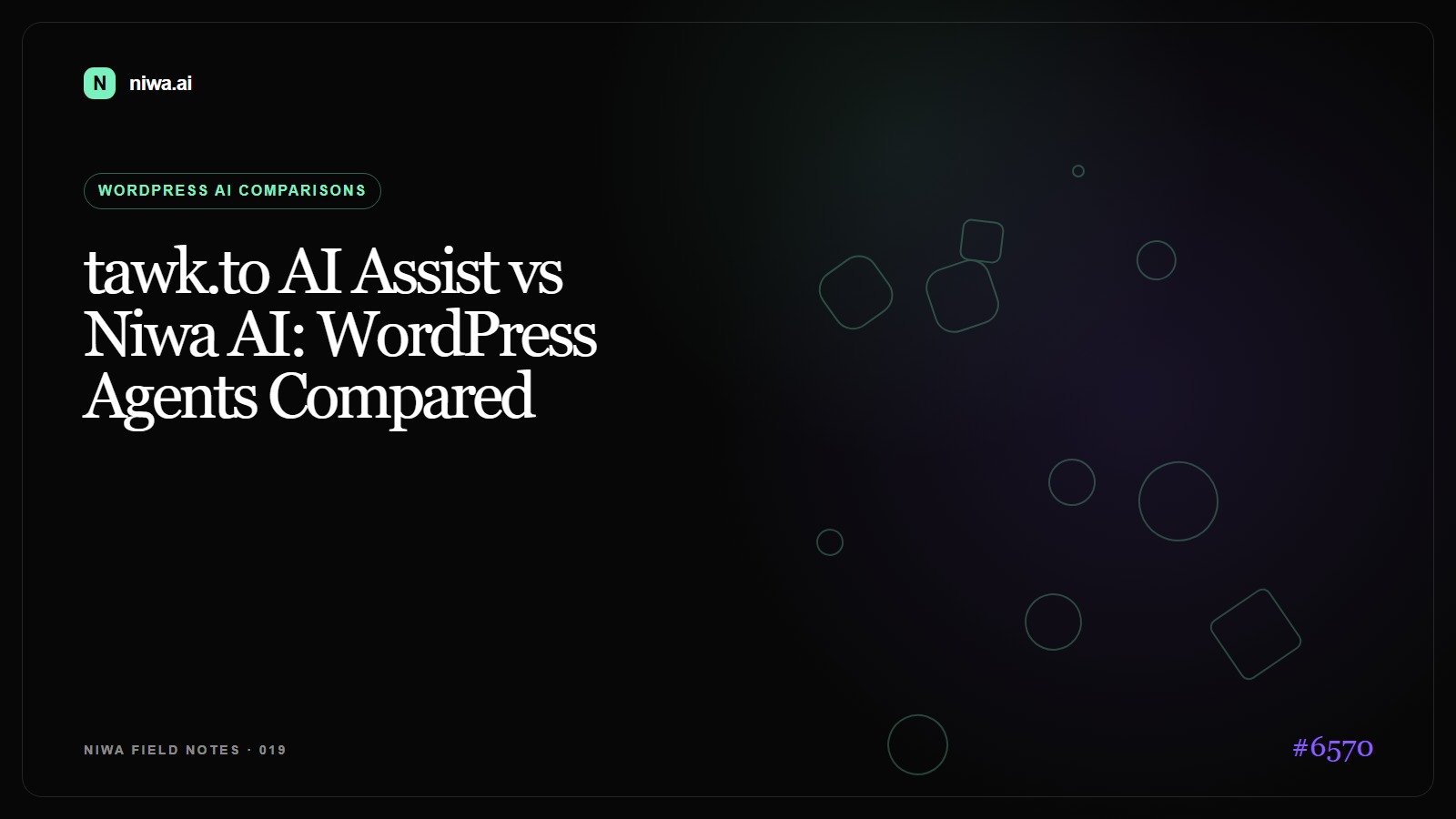 tawk.to AI Assist vs Niwa AI: WordPress Agents Compared — Niwa AI visual guide