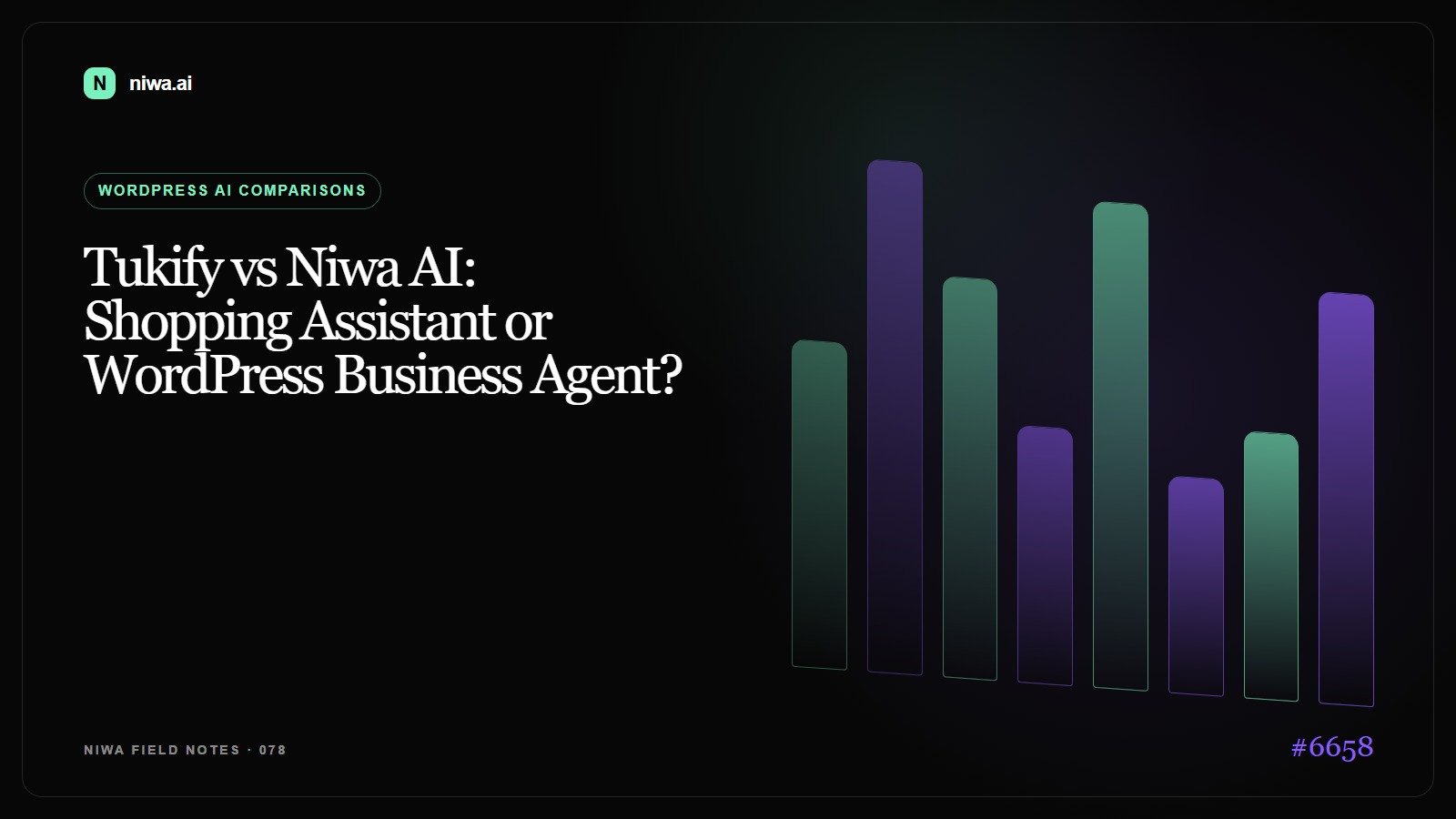 Tukify vs Niwa AI: Shopping Assistant or WordPress Business Agent? — Niwa AI visual guide