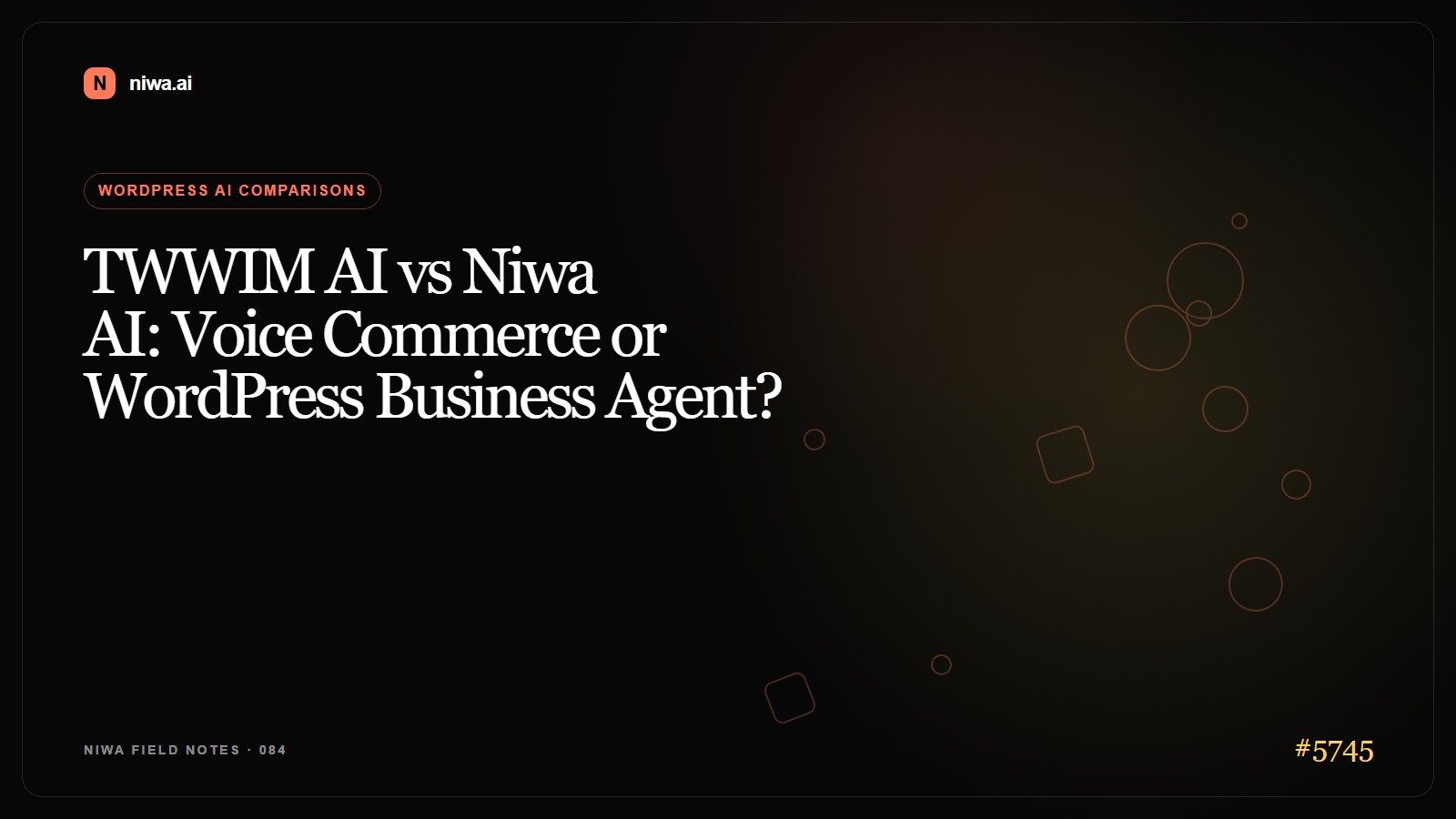 TWWIM AI vs Niwa AI: Voice Commerce or WordPress Business Agent? — Niwa AI visual guide