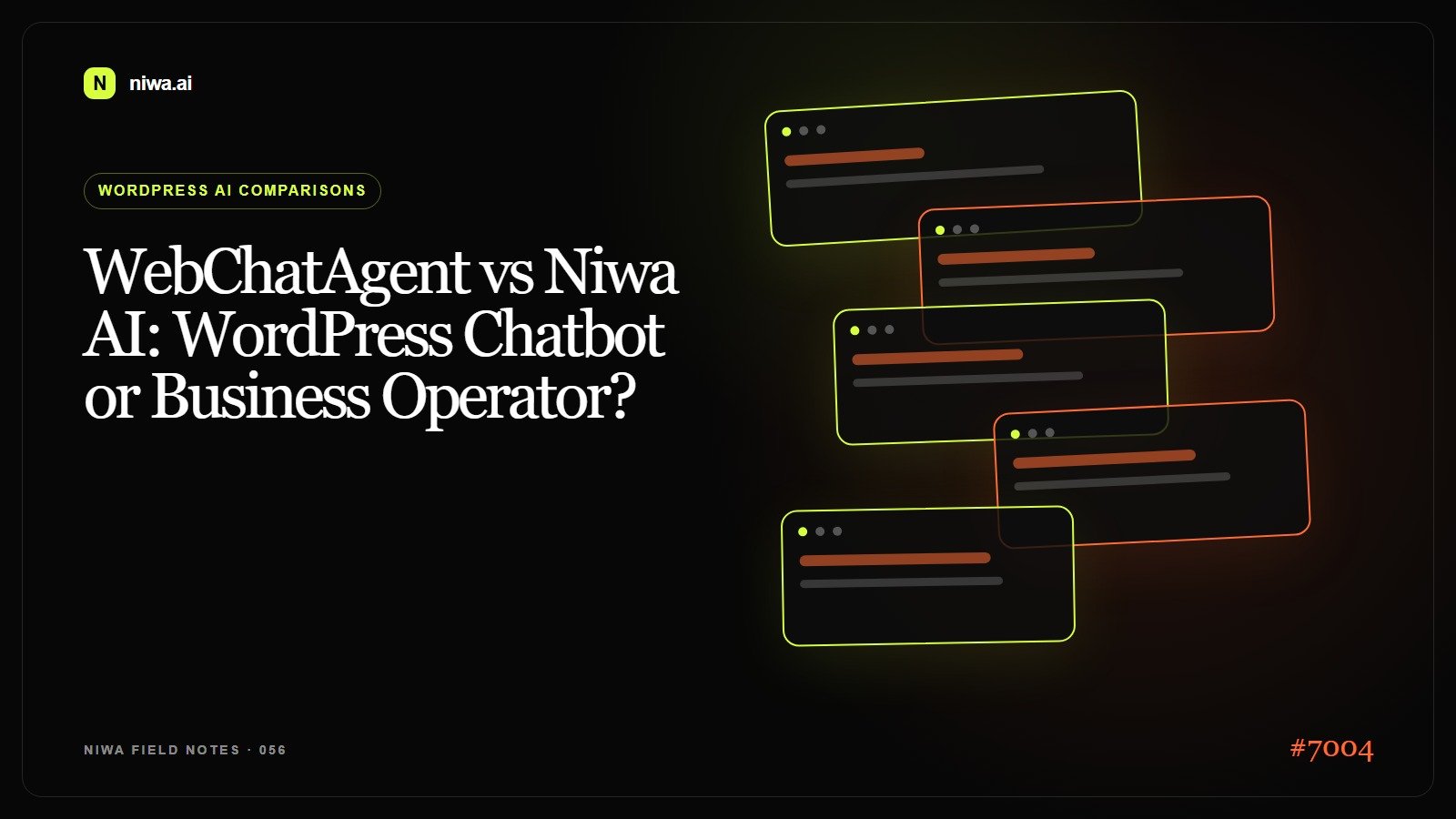 WebChatAgent vs Niwa AI: WordPress Chatbot or Business Operator? — Niwa AI visual guide