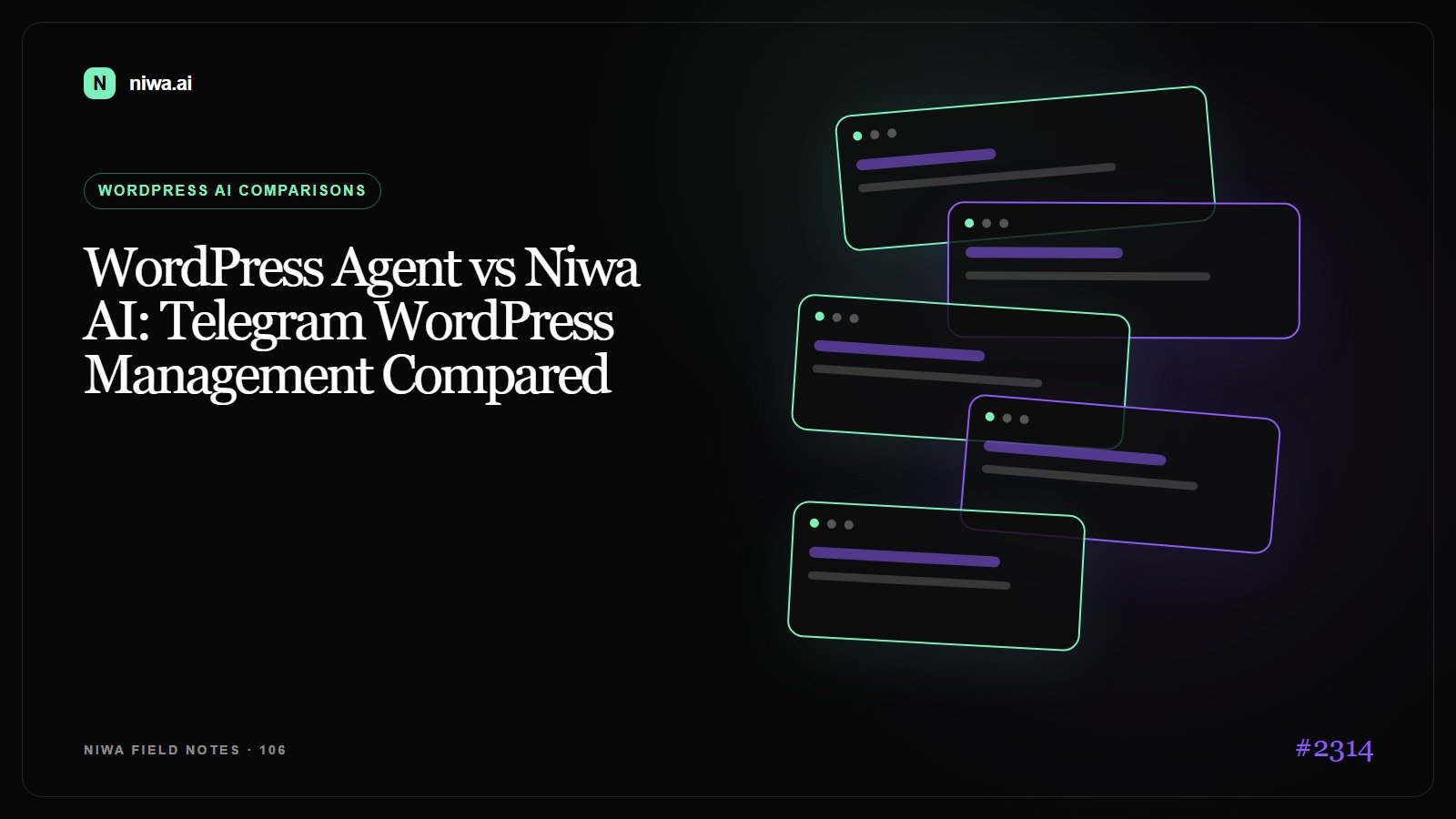 WordPress Agent vs Niwa AI: Telegram WordPress Management Compared — Niwa AI visual guide