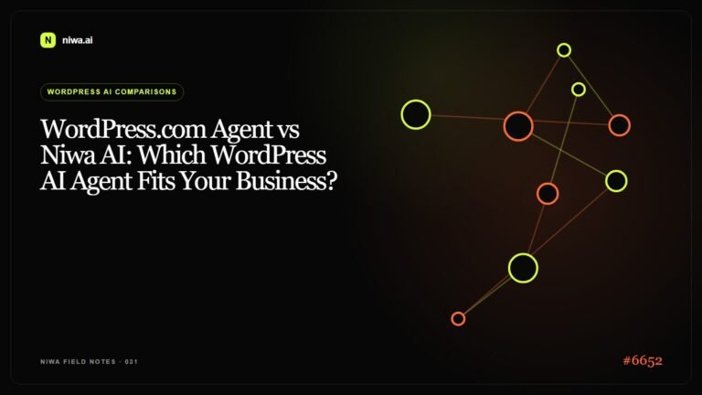 WordPress.com Agent vs Niwa AI: Which WordPress AI Agent Fits Your Business? — Niwa AI visual guide