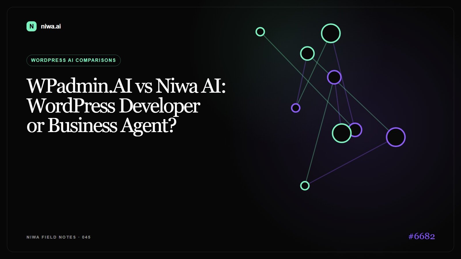 WPadmin.AI vs Niwa AI: WordPress Developer or Business Agent? — Niwa AI visual guide