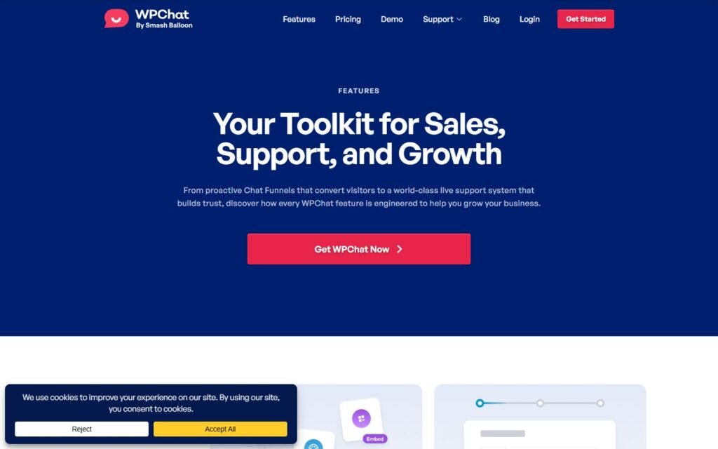 WPChat vs Niwa AI: Chat Widget or WordPress Business Agent?: official wpchat.com website screenshot