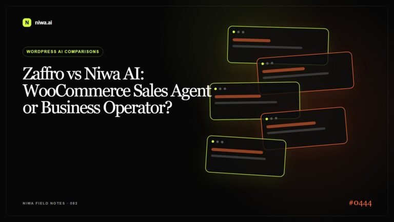 Zaffro vs Niwa AI: WooCommerce Sales Agent or Business Operator? — Niwa AI visual guide