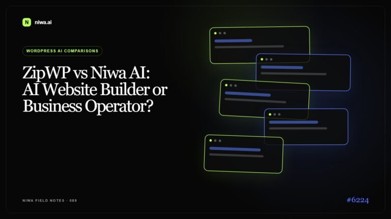 ZipWP vs Niwa AI: AI Website Builder or Business Operator? — Niwa AI visual guide