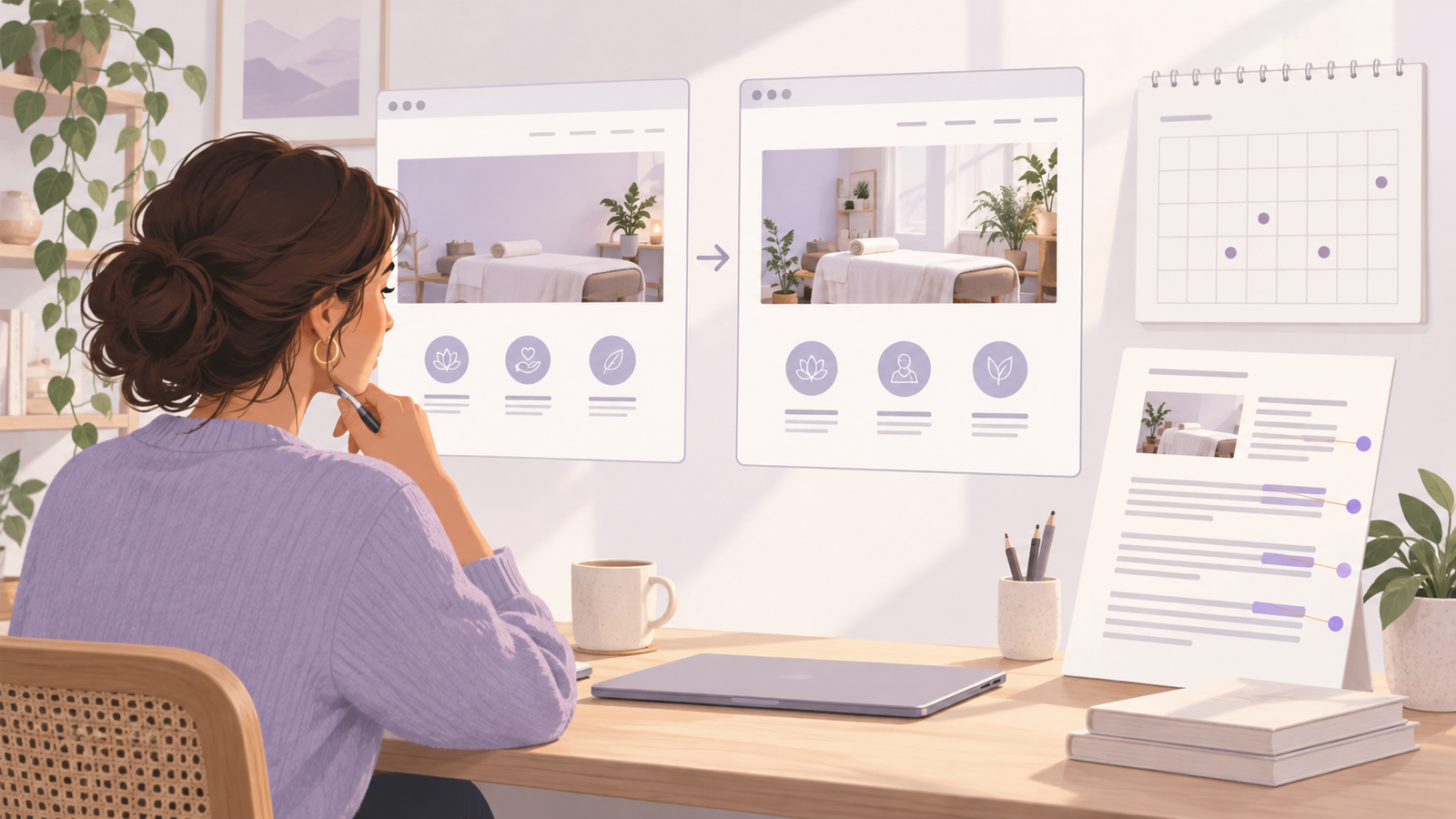 Website versions alongside a calendar of recorded changes