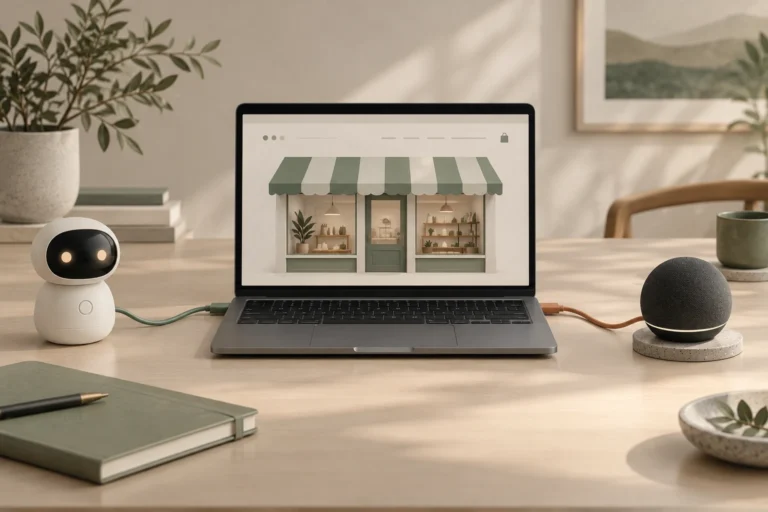 Two separate assistant devices connected to one store laptop